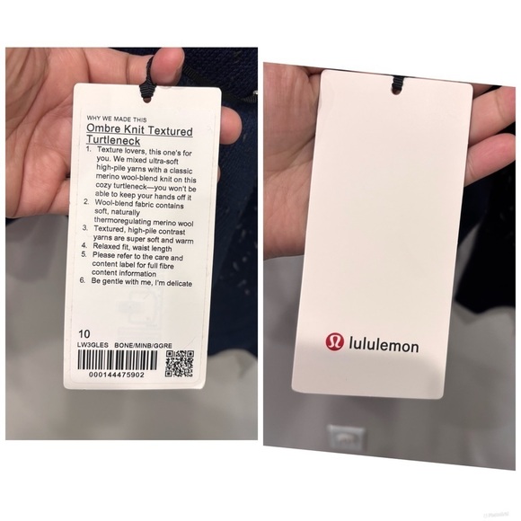 Lululemon Ombre Knit Textured Turtleneck Merino Wool Blend Sweater Women’s 10 - Picture 13 of 13